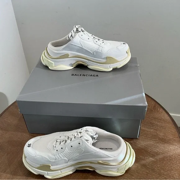 Balenciaga Triple S Sneakers in Cream and Tan - Picture 10 of 10